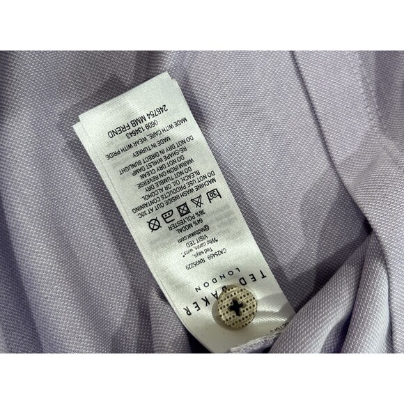 Ted Baker London Textured Knit Polo Shirt Short Sleeve Purple Size 4 - Picture 5 of 7